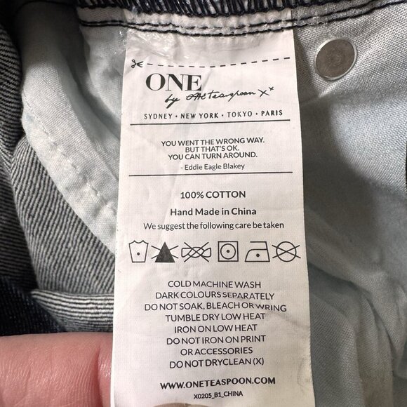 One Teaspoon High Waist Distressed Raw Hem Denim Skirt Size 30 Fall Outfit - Picture 5 of 10